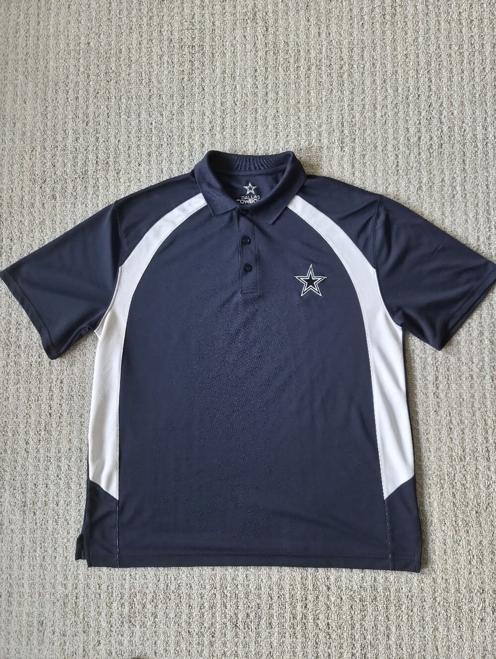NFL Men’s Navy and White Dallas Cowboys Polo Size: L